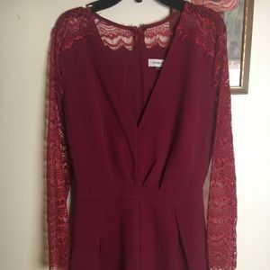 Sexy date night IN red lace Romper